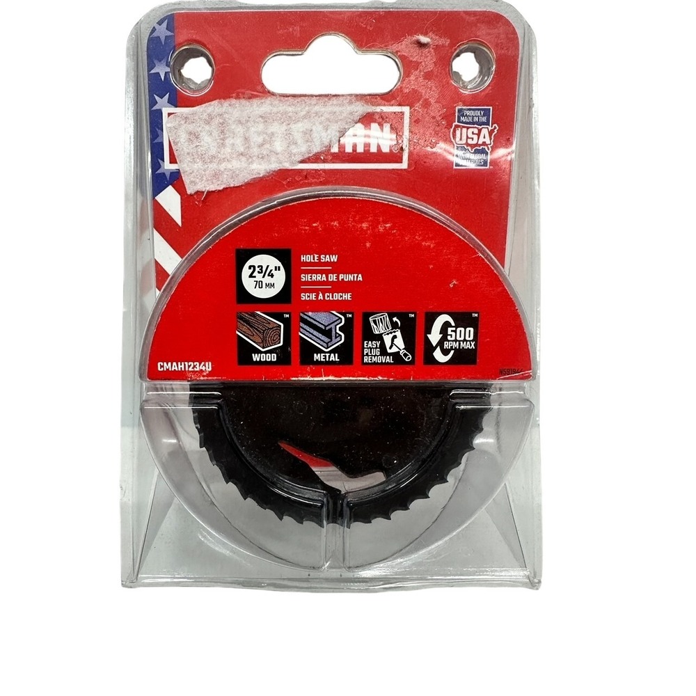 CRAFTSMAN Bi-Metal Non-Arbored Hole Saw‎ Size 2 3/4" CMAH1234U [NEW]